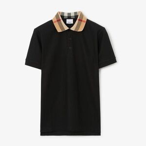 Burberry Black Polo with Check Detail